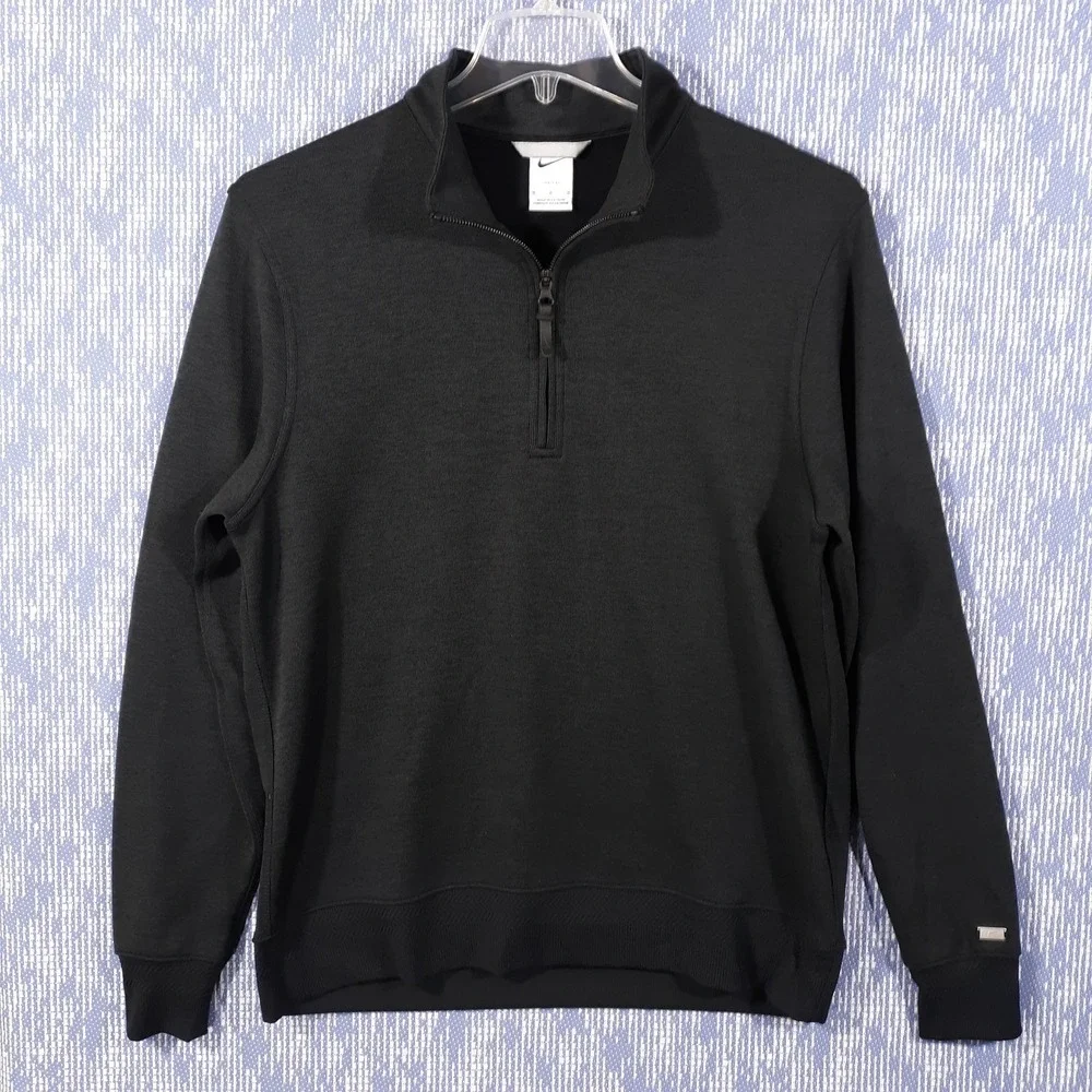 Nike Sweater Mens Medium 1/4 Zip Pullover Black Dri-Fit